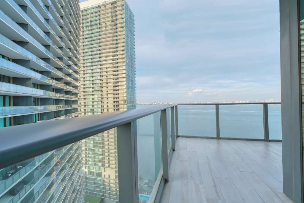 Living and dining area with bay view